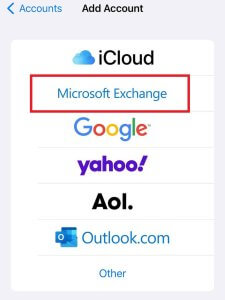 Select Microsoft Exchange to sync your Google Workspace
