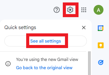 Gmail settings